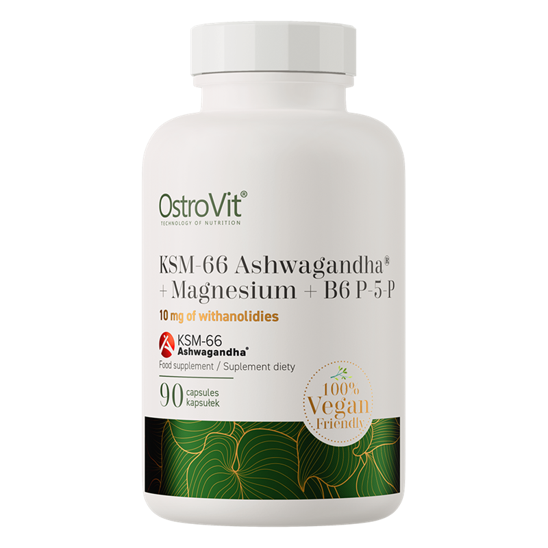 OstroVit KSM-66 Ashwagandha® + Magnesium + B6 P-5-P VEGE 90 Kapslar