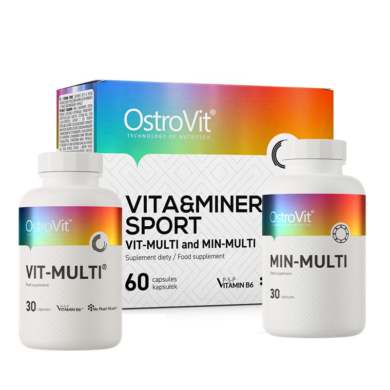 OstroVit VITA&MINERALS Sport 60 Sport 60 Kapslar | Kosttillskott - Vitaminer & Mineraler - Multivitamin | Gymkraft