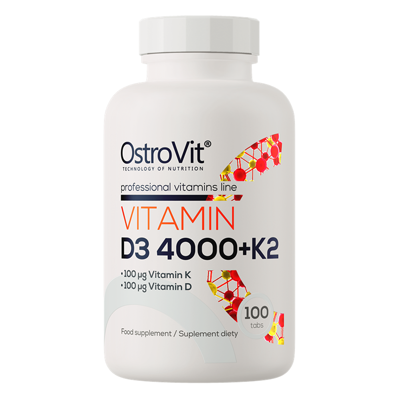 OstroVit Vitamin D3 4000 + K2 100 Tabletter | Kosttillskott - Vitaminer & Mineraler - D-vitamin | Gymkraft