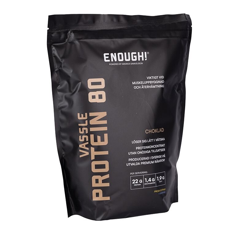 Enough Proteinkoncentrat 80 Choklad 1kg | Kosttillskott - Träningstillskott - Efter träning | Gymkraft