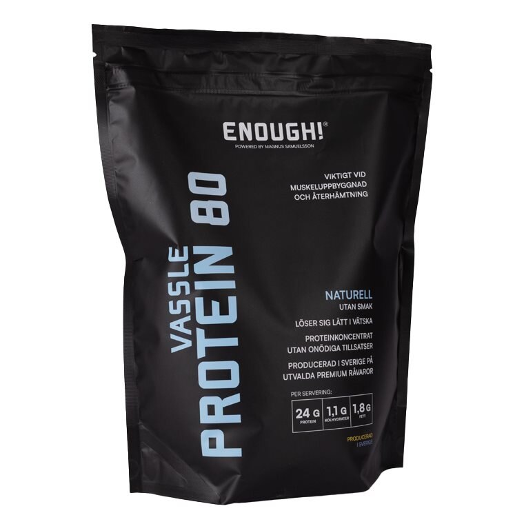 Enough Proteinkoncentrat 80 Naturell 1kg | Kosttillskott - Träningstillskott - Under träning | Gymkraft