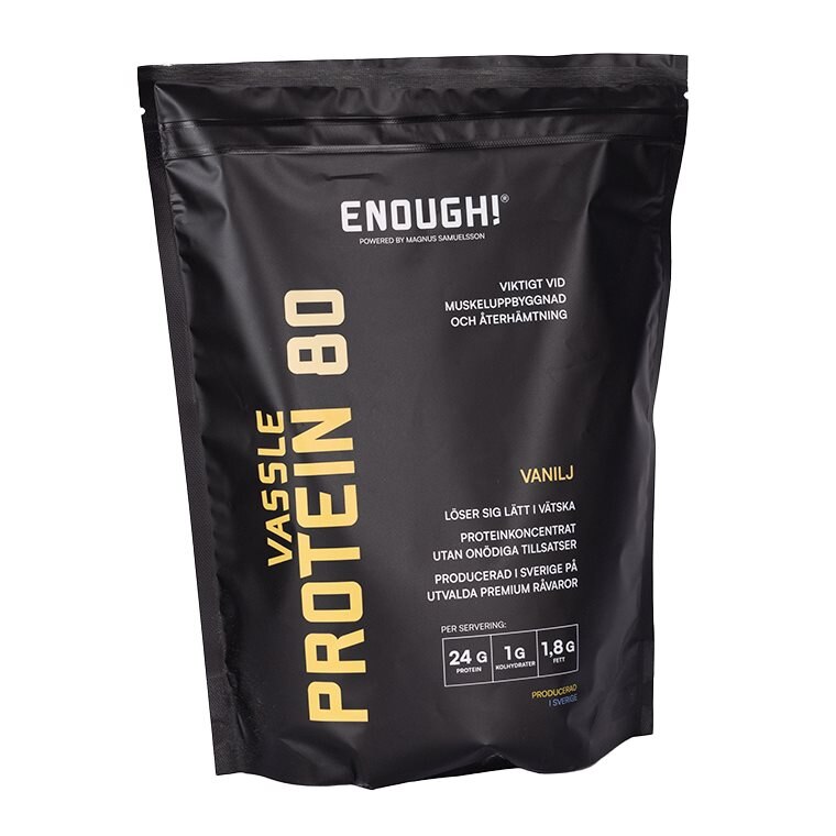 Enough Proteinkoncentrat 80 Vanilj 1kg | Kosttillskott - Träningstillskott - Under träning | Gymkraft