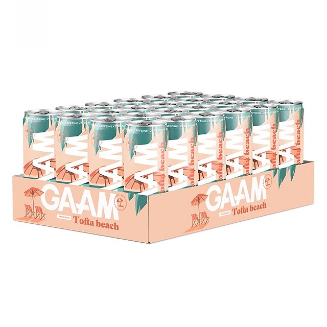 Product Image for Gaam energy tofta beach white peach 24x330ml