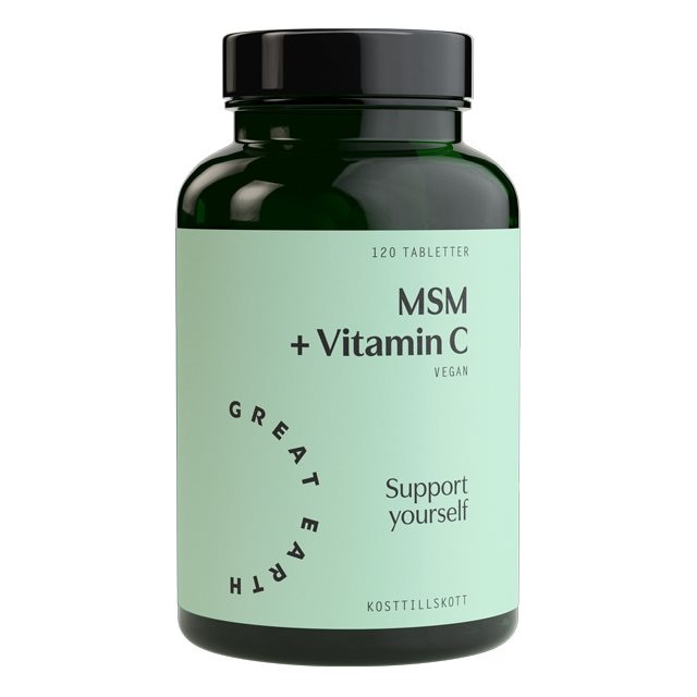 Great Earth MSM + C-Vitamin 120 Tabletter | Kosttillskott - Vitaminer & Mineraler | Gymkraft