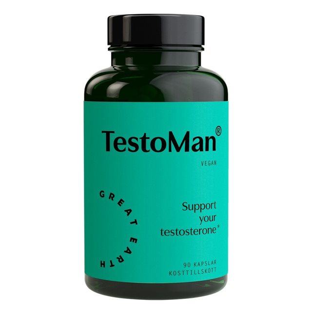 Great Earth TestoMan 90 kapslar | Kosttillskott - Muskelbyggande - Testosteronhöjare | Gymkraft