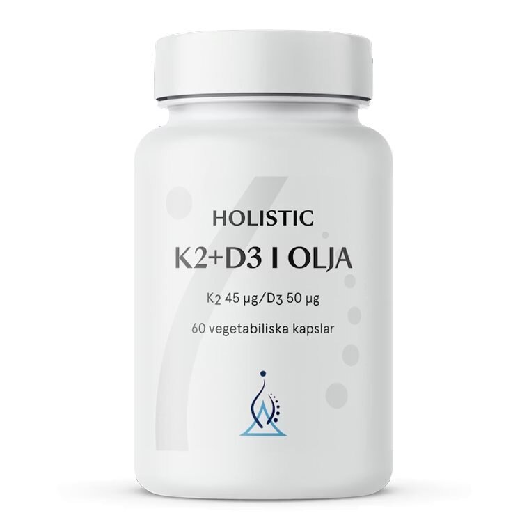 Holistic K2+D3 i olja 60 Kapslar | Kosttillskott - Vitaminer & Mineraler - D-vitamin | Gymkraft