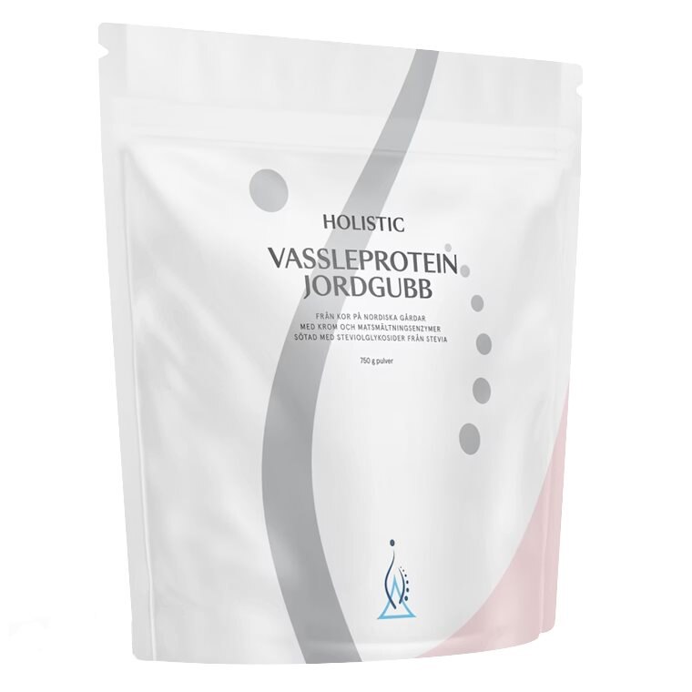 Holistic Vassleprotein Jordgubb 750g | Kosttillskott - Träningstillskott - Efter träning | Gymkraft