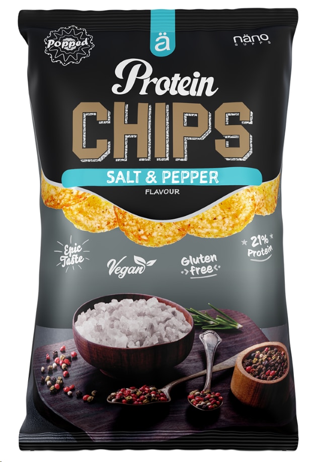 Näno Supps Protein Chips Salt & Pepper 40 g | Hälsokost - Livsmedel - Snack & Godis | Gymkraft