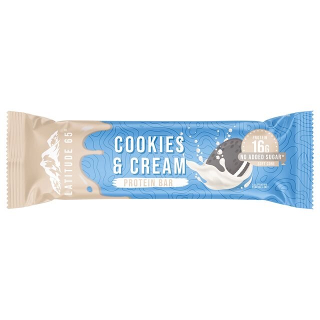 Latitude 65 Proteinbar Cookies & Cream 45g | Kampanjer 1 - Bars Kampanj! Köp minst 3 - Få 15% EXTRA rabatt! | Gymkraft