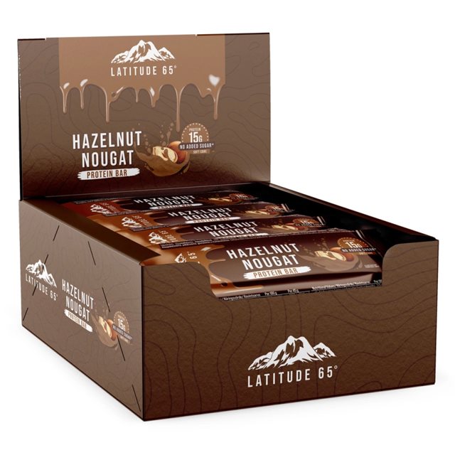 Latitude 65 Proteinbar Hazelnut Nougat 12x45g | Kampanjer 1 - Bars Kampanj! Köp minst 3 - Få 15% EXTRA rabatt! | Gymkraft