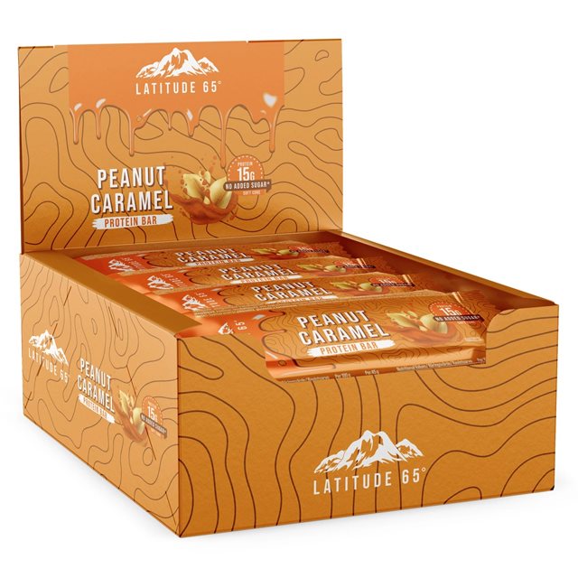 Latitude 65 Proteinbar Peanut Caramel 12x45g | Kampanjer 1 - Bars Kampanj! Köp minst 3 - Få 15% EXTRA rabatt! | Gymkraft