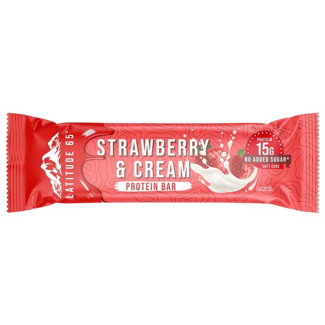 Latitude 65 Proteinbar Strawberry & Cream 45g | Kampanjer 1 - Bars Kampanj! Köp minst 3 - Få 15% EXTRA rabatt! | Gymkraft