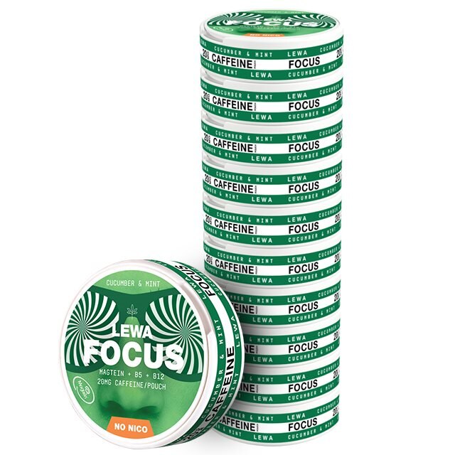 LEWA Focus Cucumber & Mint Nikotinfritt snus 10-pack | Kosttillskott - Prestationshöjare - Koffeintabletter | Gymkraft