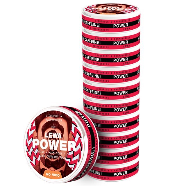 LEWA Power Liquorice & Raspberries Nikotinfritt snus 10-pack | Kosttillskott - Prestationshöjare - Koffeintabletter | Gymkraft