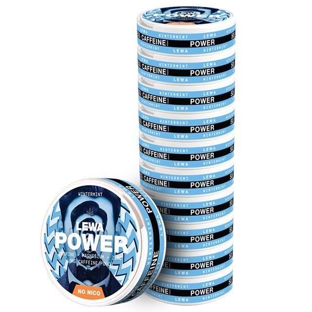 LEWA Power Wintermint Nikotinfritt snus 10-pack | Kosttillskott - Prestationshöjare - Koffeintabletter | Gymkraft