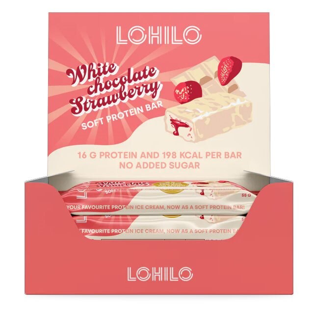 Product Image for Lohilo soft protein bar white chocolate strawberry 12x55g