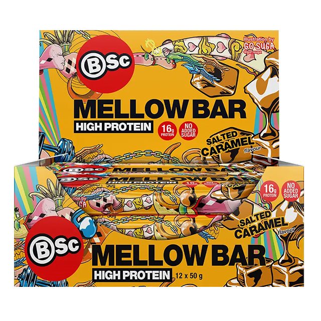 BSC Mellow Bar Salted Caramel 12x50g | Kampanjer 1 - Snacks kampanj! Köp minst 3 - få 15% EXTRA rabatt | Gymkraft
