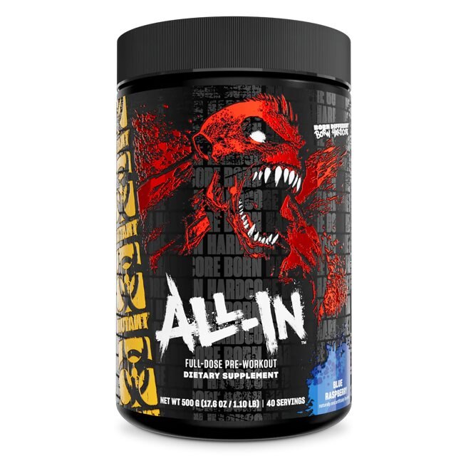 Mutant All In Blue Raspberry 40 Serveringar | Kosttillskott - Prestationshöjare - PWO - Pre-Workout - PWO Pulver | Gymkraft