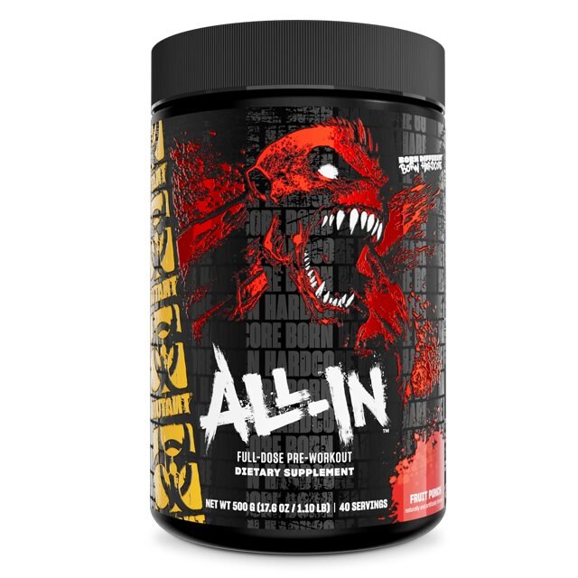 Mutant All In Fruit Punch 40 Serveringar | Kosttillskott - Prestationshöjare - PWO - Pre-Workout - PWO Pulver | Gymkraft