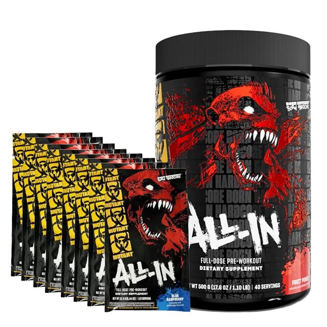 Mutant All In Fruit Punch 40 Serveringar | Kosttillskott - Prestationshöjare - PWO - Pre-Workout - PWO Pulver | Gymkraft