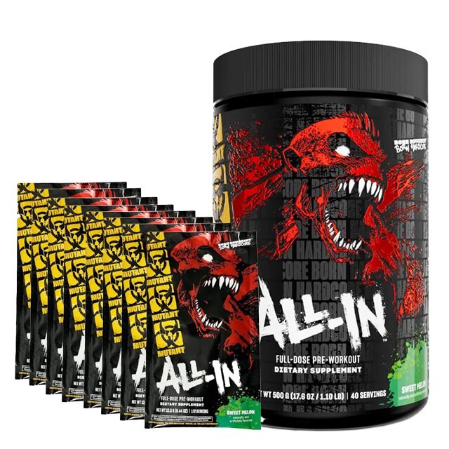 Mutant All In Sweet Melon 40 Serveringar | Kosttillskott - Prestationshöjare - PWO - Pre-Workout - PWO Pulver | Gymkraft