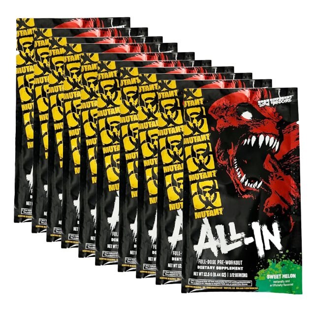 Mutant All In PWO Sweet Melon 10x1 Servering | Kosttillskott - Prestationshöjare - PWO - Pre-Workout | Gymkraft
