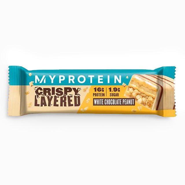 MyProtein Crispy Layered Bar White Chocolate Peanut 58g | Kampanjer 1 - Bars Kampanj! Köp minst 3 - Få 15% EXTRA rabatt! | Gymkraft