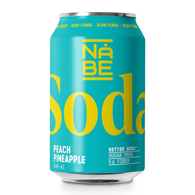 NÅBE Soda Peach Pineapple 330ml | Kampanjer 1 - Nåbe Soda Mixflak | Gymkraft