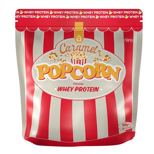 Näno Supps Whey Protein Caramel Popcorn 1kg | Kosttillskott - Proteinpulver - Vassleprotein - Whey 100 | Gymkraft
