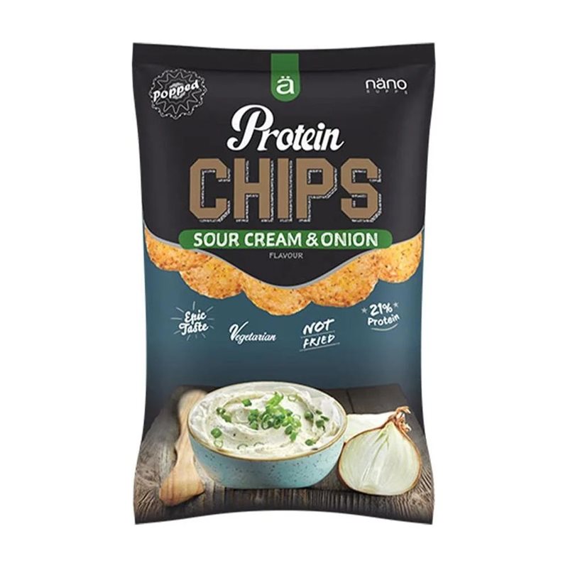 Näno Supps Protein Chips Sour Cream Onion 40g | Kampanjer 1 - Snacks kampanj! Köp minst 3 - få 15% EXTRA rabatt | Gymkraft