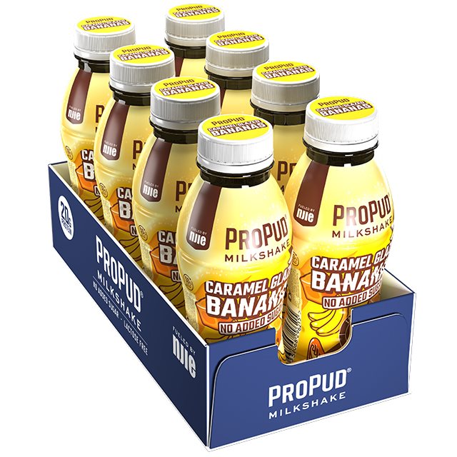Njie ProPud Protein Milkshake Caramel Glazed Bananas 8x330ml | Hälsokost - Livsmedel - Mellanmål | Gymkraft
