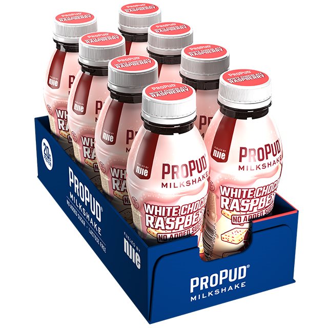Njie ProPud Protein Milkshake White Chocolate Raspberry 8x330ml | Hälsokost - Livsmedel - Mellanmål | Gymkraft