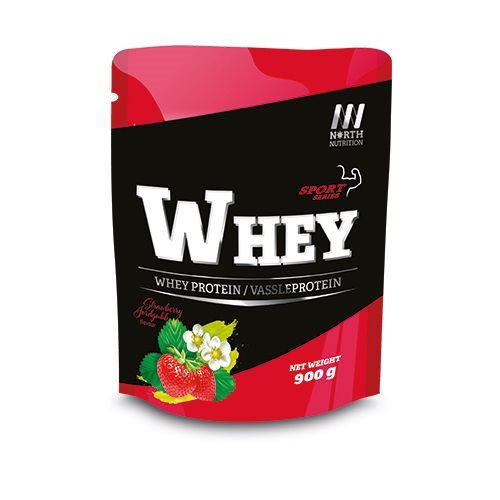 North Nutrition Whey Jordgubb 900g | Kosttillskott - Proteinpulver - Vassleprotein - Vassleproteinkoncentrat | Gymkraft