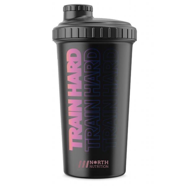 North Nutrition Shaker Train Hard Black/Purple 700ml | Träningstillbehör - Vattenflaskor & Shakers | Gymkraft