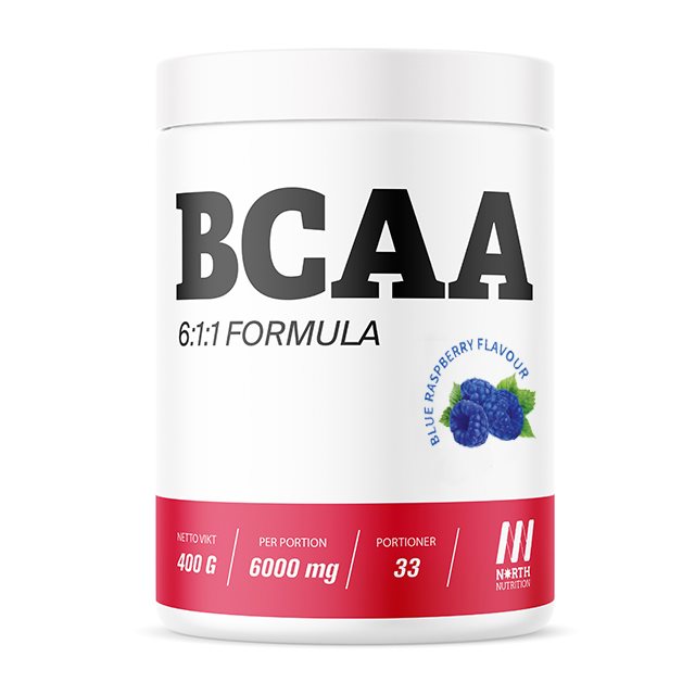 North Nutrition BCAA Blue Raspberry 400g | Kosttillskott - Aminosyror - Veganska aminosyror | Gymkraft