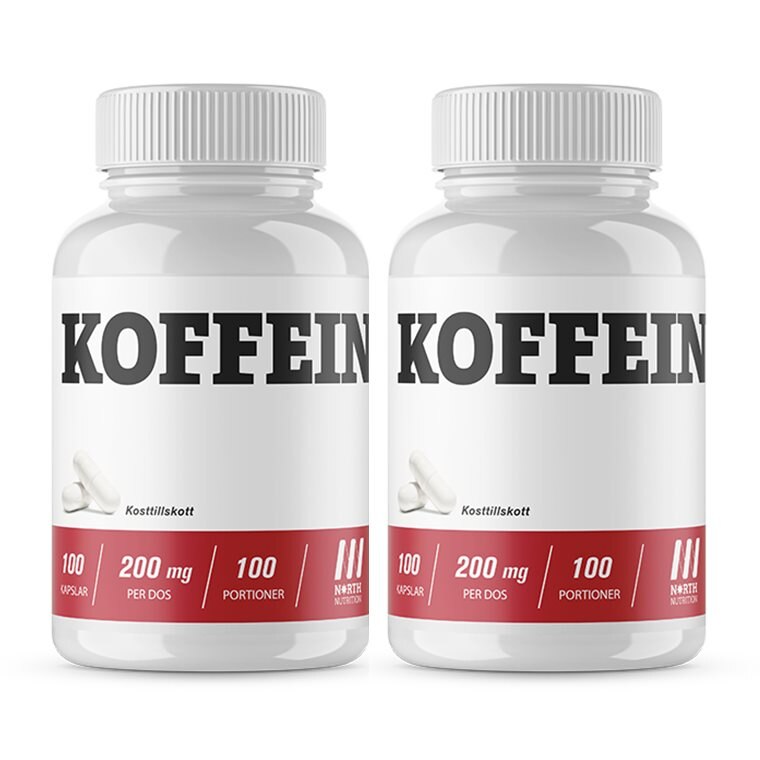 North Nutrition Koffein 2x100 Kapslar | Kosttillskott - Prestationshöjare - Koffeintabletter | Gymkraft