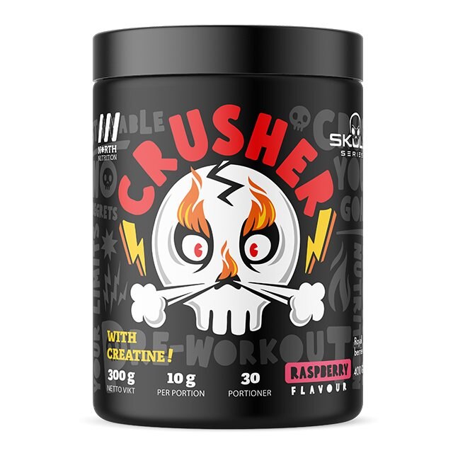 North Nutrition Skull Crusher Raspberry (Creatine) 300g | Kosttillskott - Prestationshöjare - PWO - Pre-Workout - PWO med koffein | Gymkraft