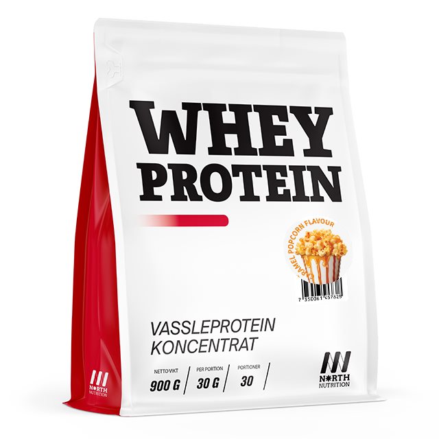 North Nutrition Whey Caramel Popcorn 900g | Kosttillskott - Proteinpulver - Vassleprotein | Gymkraft