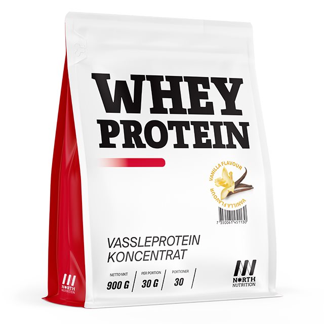 North Nutrition Whey Vanilj 900g | Kosttillskott - Proteinpulver - Vassleprotein - Vassleproteinkoncentrat | Gymkraft