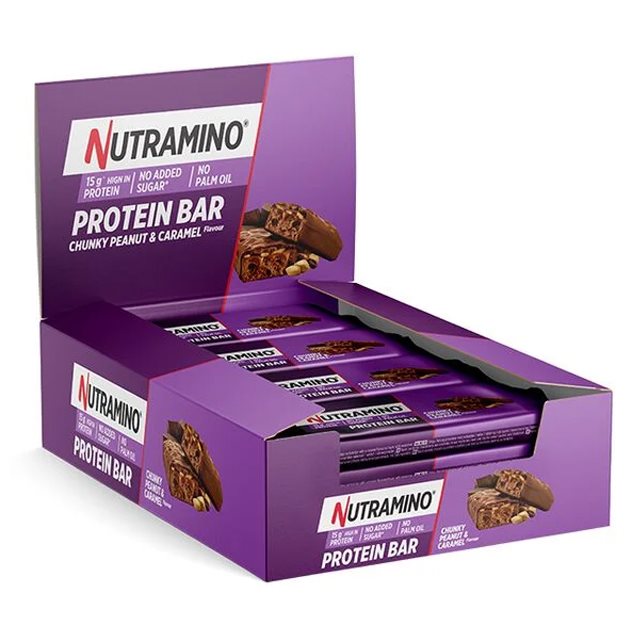 Nutramino Proteinbar Chunky Peanut Caramel 12x55g | Kampanjer 1 - Bars Kampanj! Köp minst 3 - Få 15% EXTRA rabatt! | Gymkraft