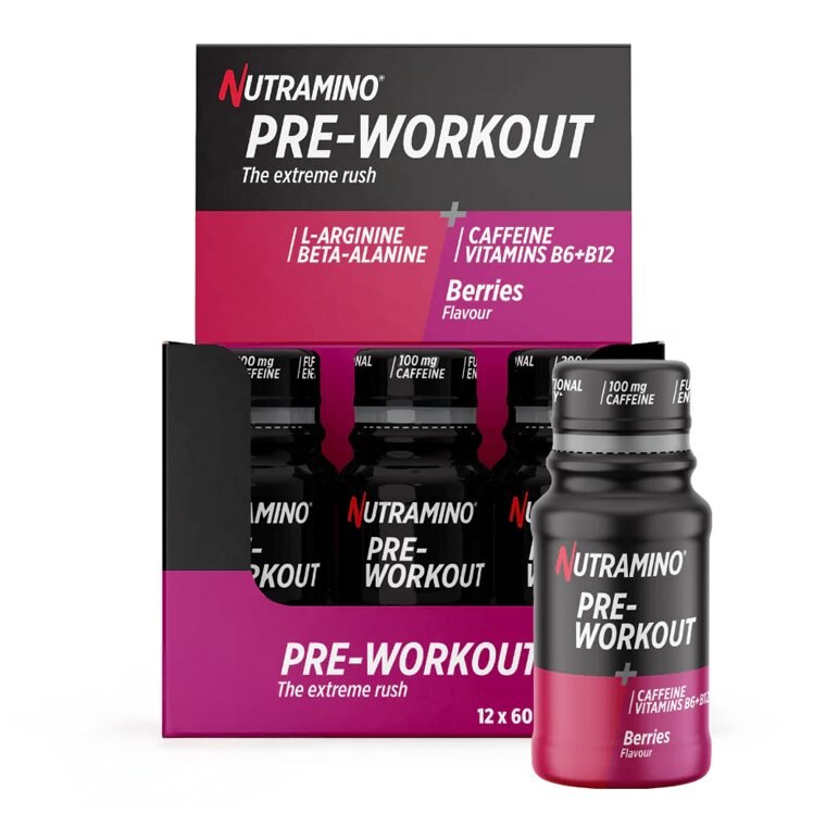 Nutramino PWO Shot Berries 12x60ml | Kosttillskott - Prestationshöjare - PWO - Pre-Workout - PWO Shots / Dryck | Gymkraft