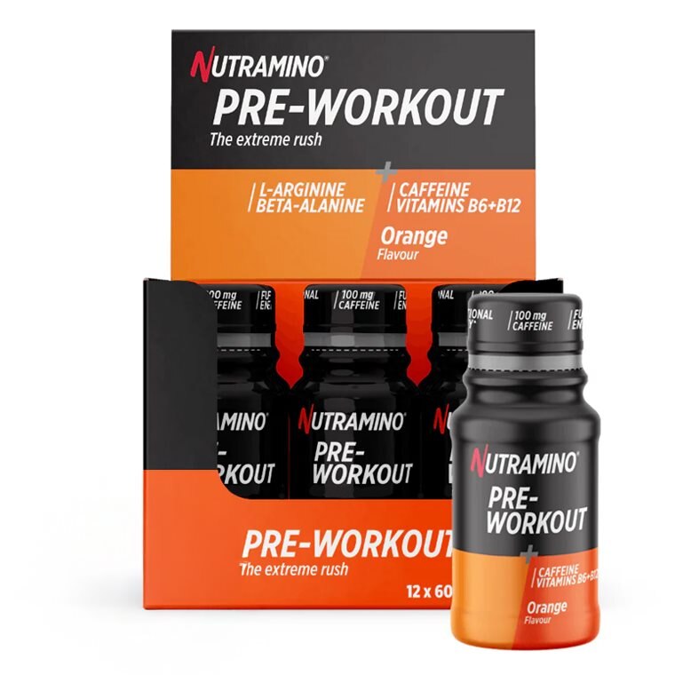 Nutramino PWO Shot Orange 12x60ml | Kosttillskott - Prestationshöjare - PWO - Pre-Workout - PWO Shots / Dryck | Gymkraft
