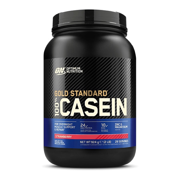 Optimum Nutrition Gold Standard 100% Casein Strawberry 909g | Kosttillskott - Proteinpulver - Kaseinprotein | Gymkraft