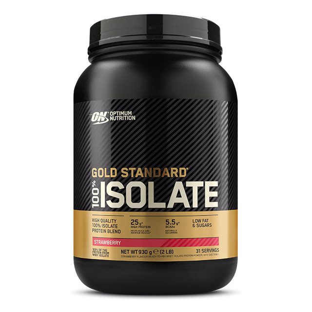 Optimum Nutrition Gold Standard 100% Isolate Strawberry 930g | Kosttillskott - Proteinpulver - Vassleprotein - Vassleisolat | Gymkraft
