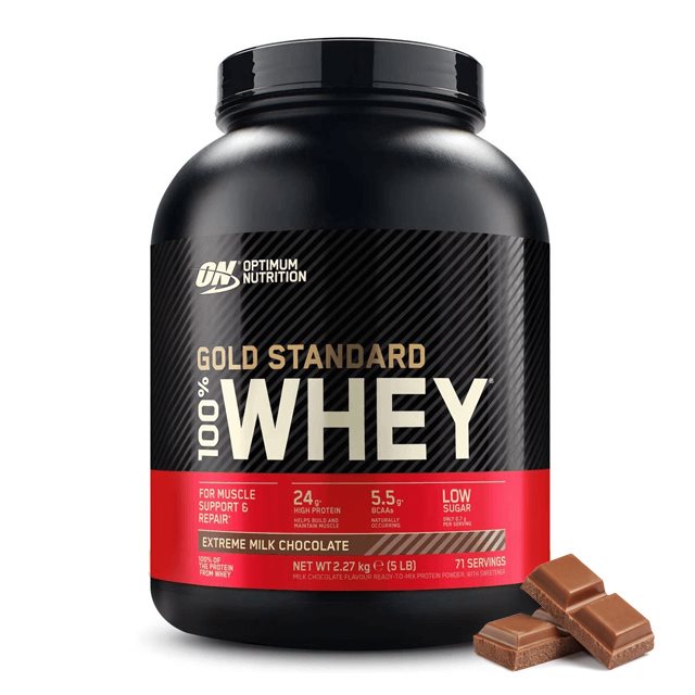 Optimum Nutrition Gold Standard 100% Whey Extreme Milk Chocolate 2,27kg | Kosttillskott - Proteinpulver - Vassleprotein - Vassleproteinkoncentrat | Gymkraft