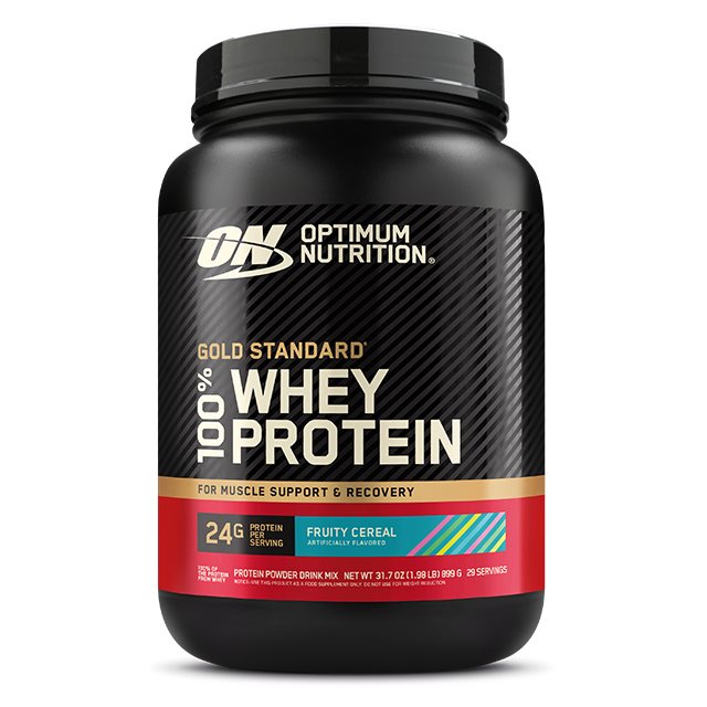 Optimum Nutrition Gold Standard 100% Whey Fruity Cereal 908g | Kosttillskott - Proteinpulver - Vassleprotein - Vassleproteinkoncentrat | Gymkraft