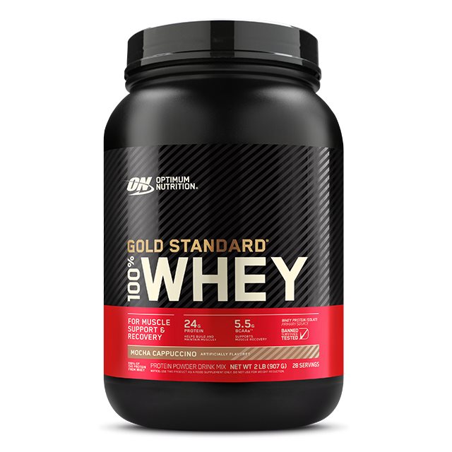 Optimum Nutrition Gold Standard 100% Whey Mocha Cappuccino 908g | Kosttillskott - Proteinpulver - Vassleprotein - Vassleproteinkoncentrat | Gymkraft