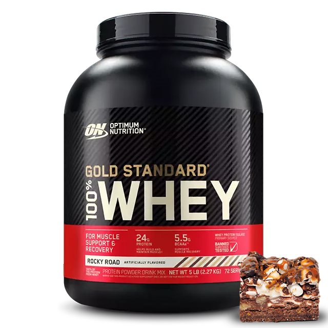 Optimum Nutrition Gold Standard 100% Whey Rocky Road 2,27kg | Kosttillskott - Proteinpulver - Vassleprotein - Vassleproteinkoncentrat | Gymkraft