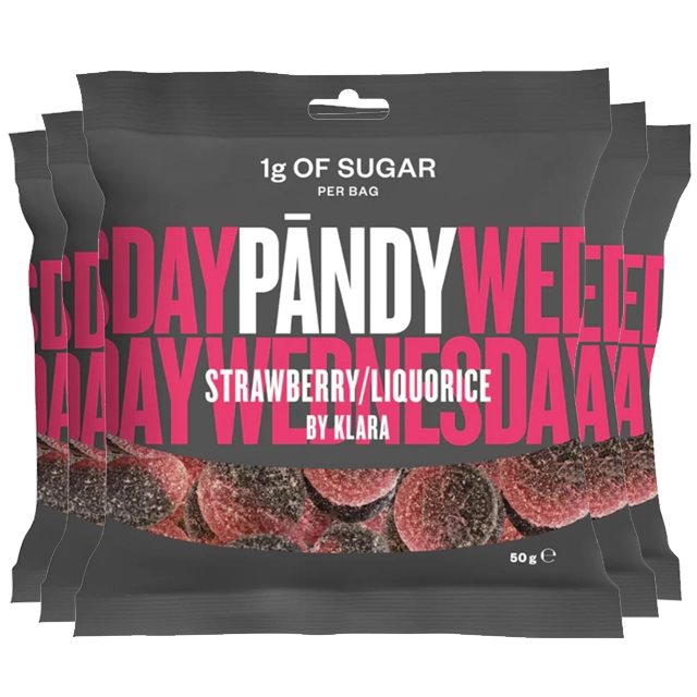 Pändy Candy Strawberry/Liquorice 5x50g