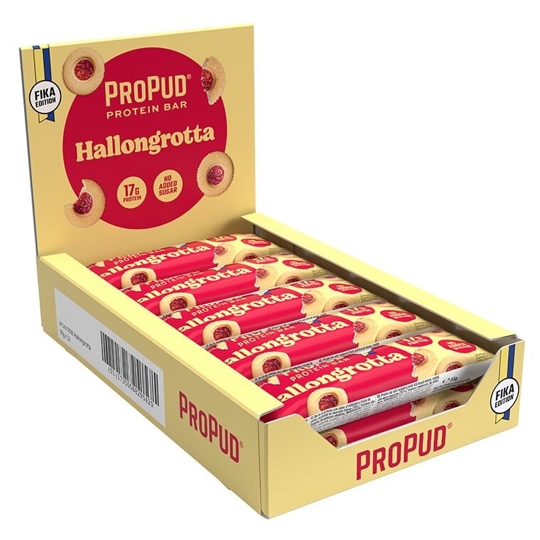 Njie Propud Proteinbar Hallongrotta 12x55g | Kampanjer 1 - Bars Kampanj! Köp minst 3 - Få 15% EXTRA rabatt! | Gymkraft